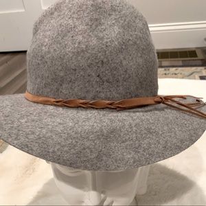 Grey floppy large brim hat